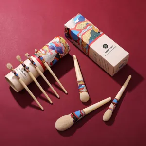 ESSENTIAL SERIES - 7 PCS YELLOW FRESHER BRUSH KIT WITH ECO-FRIENDLY CARTON CYLINDER