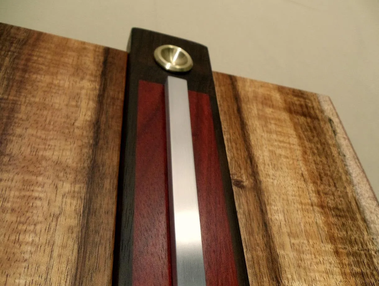 Figured Koa Wood and Metal Wall Hanging Art