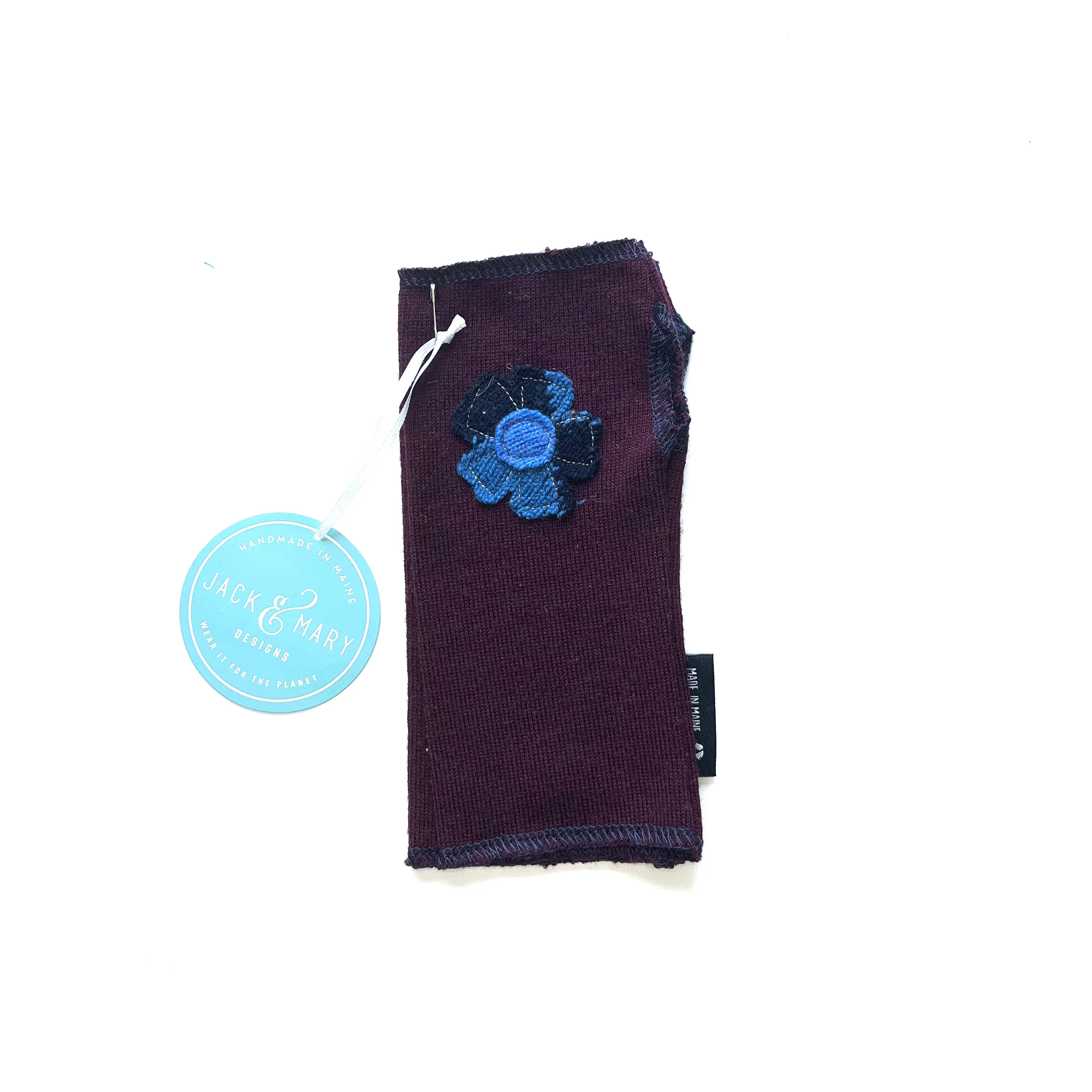 Fingerless Mittens Short, Maroon Merino Wool | 165