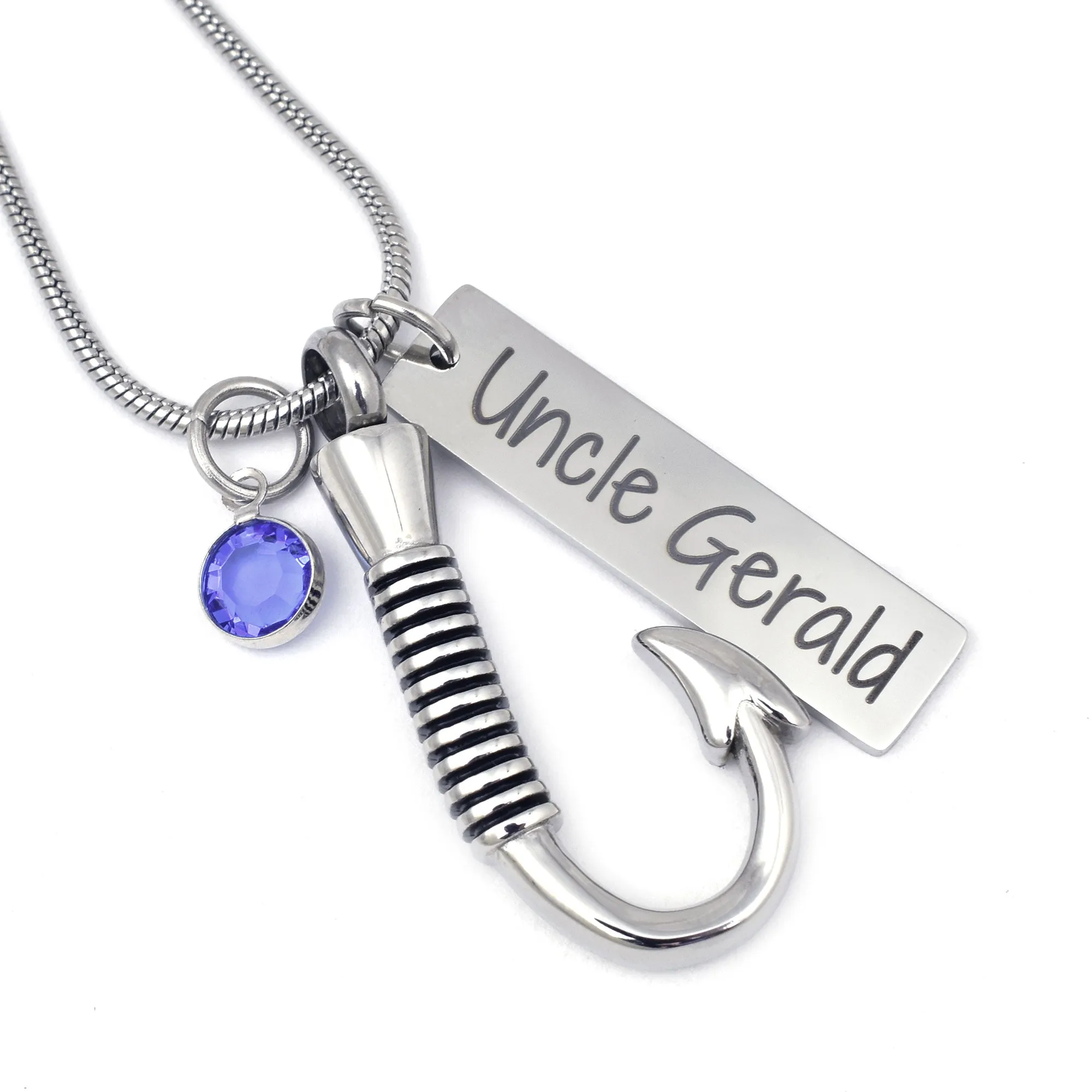 Fishing Hook Urn Necklace