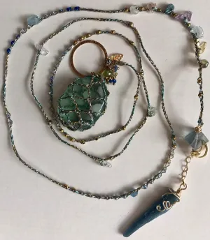 Fluorite Necklace with Healing Crystals