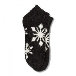 Gilligan & O'Malley Women's Fuzzy Snowflake Cozy Low Cut Socks