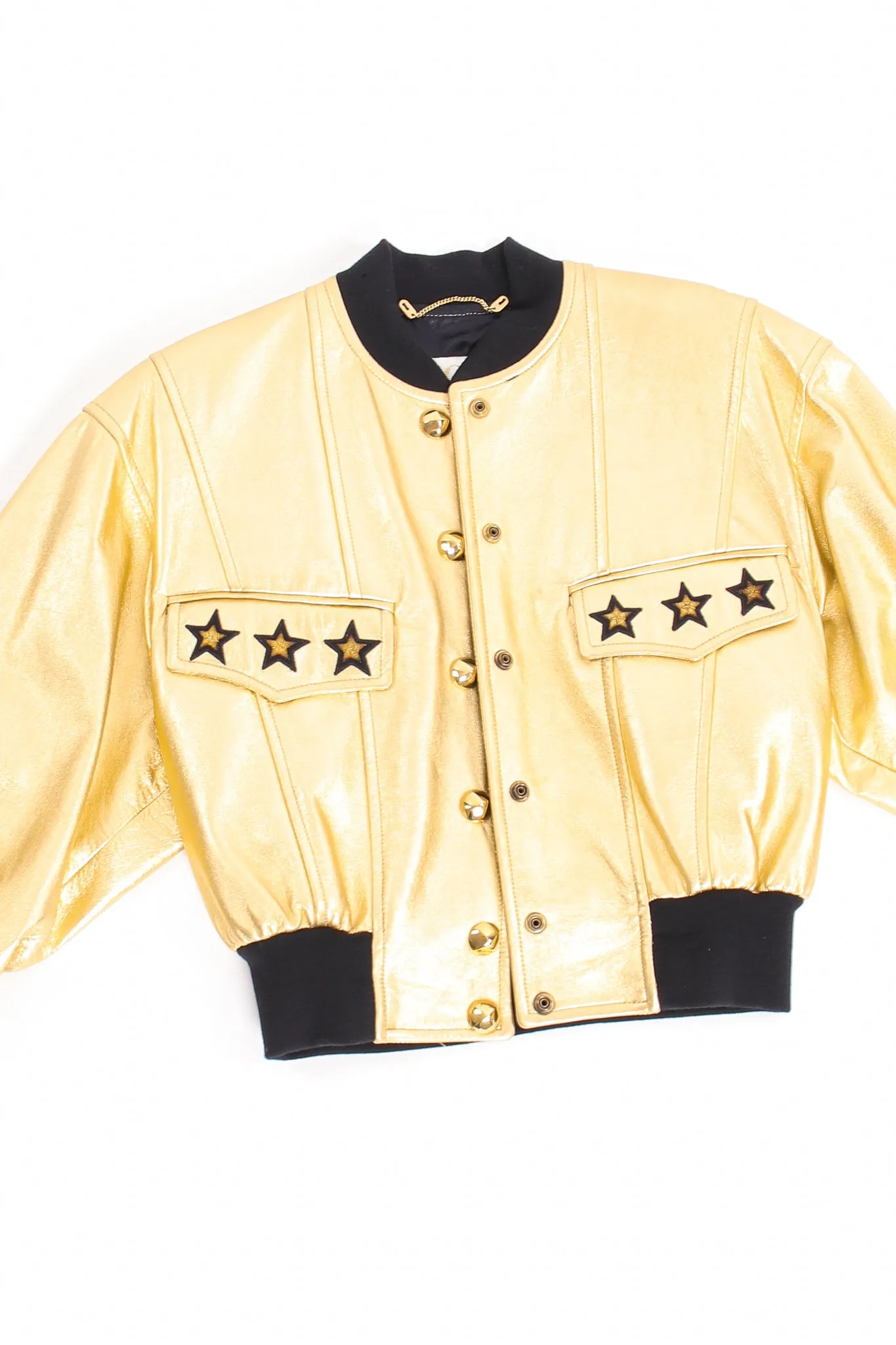Gold Star Leather Bomber Jacket
