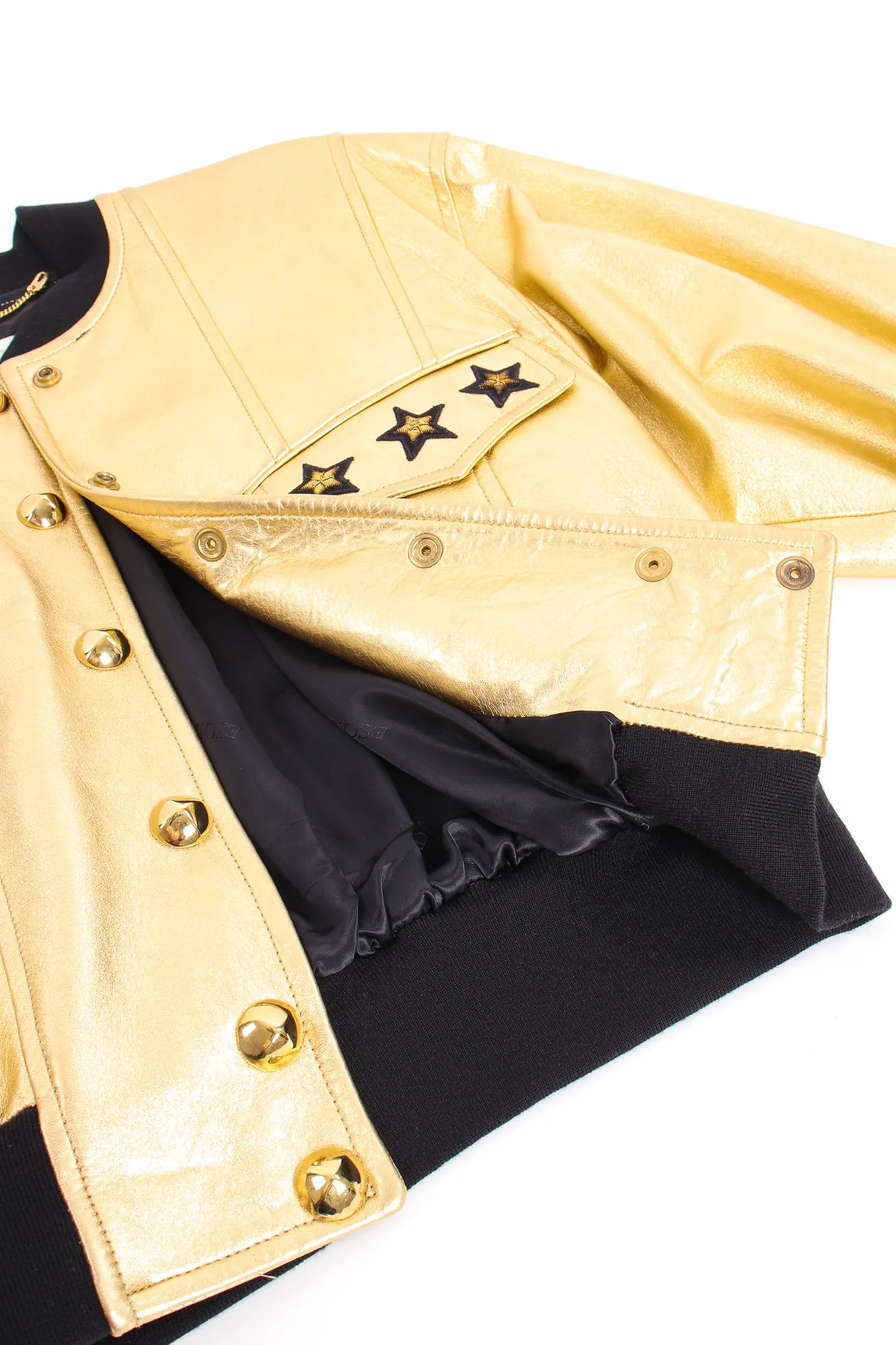 Gold Star Leather Bomber Jacket