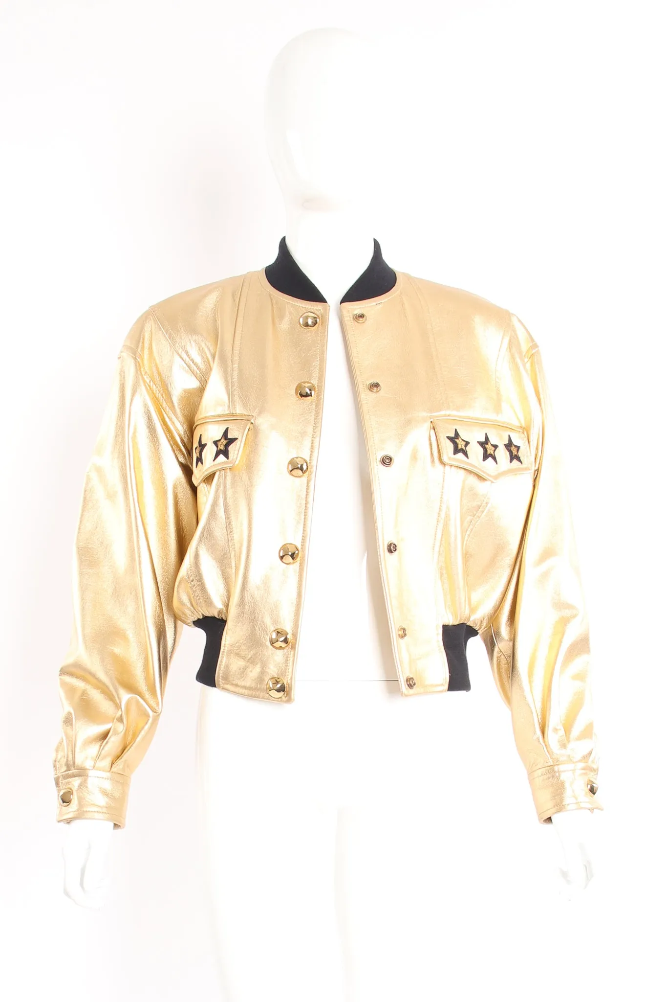 Gold Star Leather Bomber Jacket
