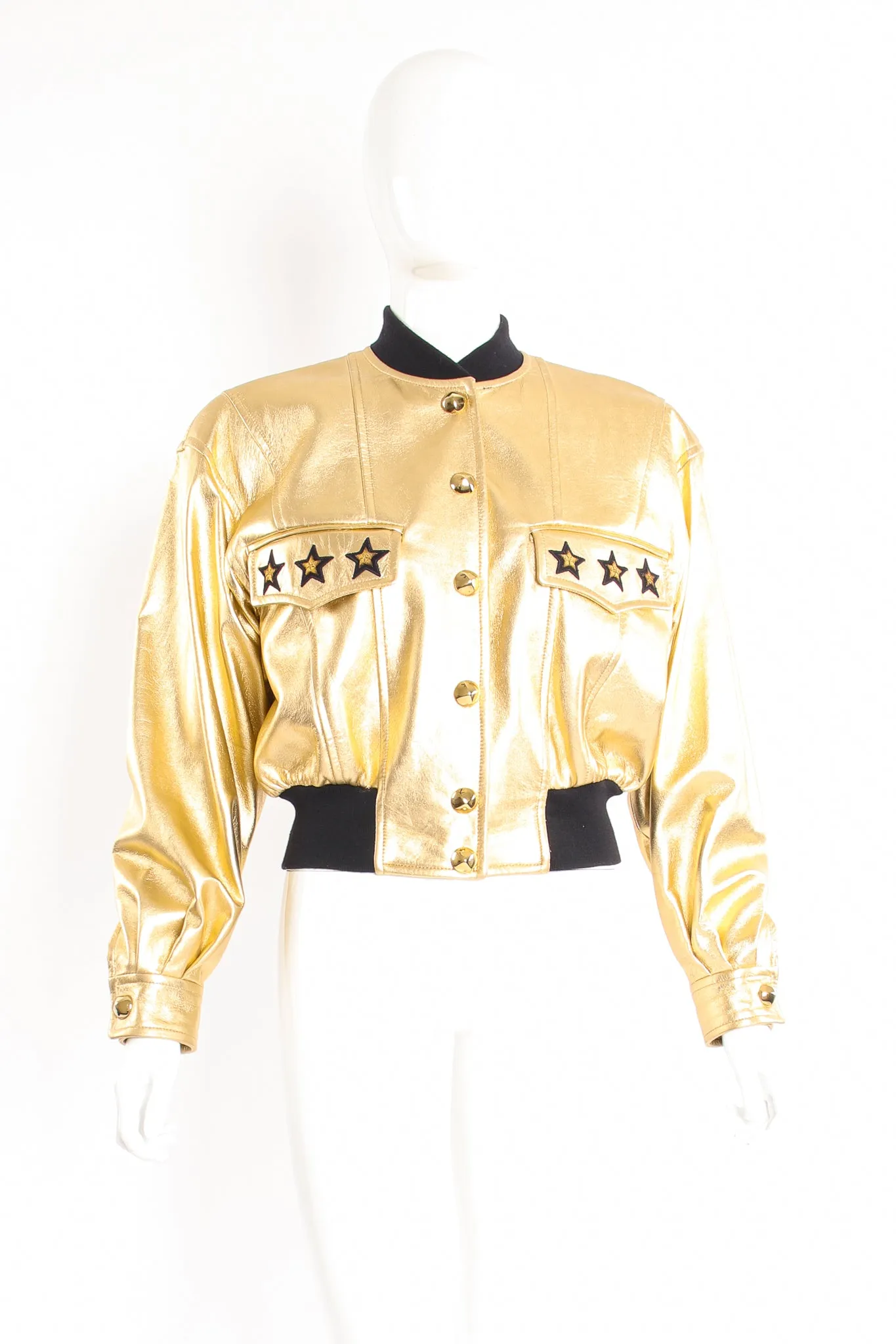 Gold Star Leather Bomber Jacket