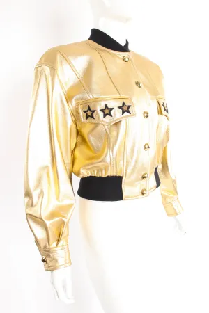 Gold Star Leather Bomber Jacket