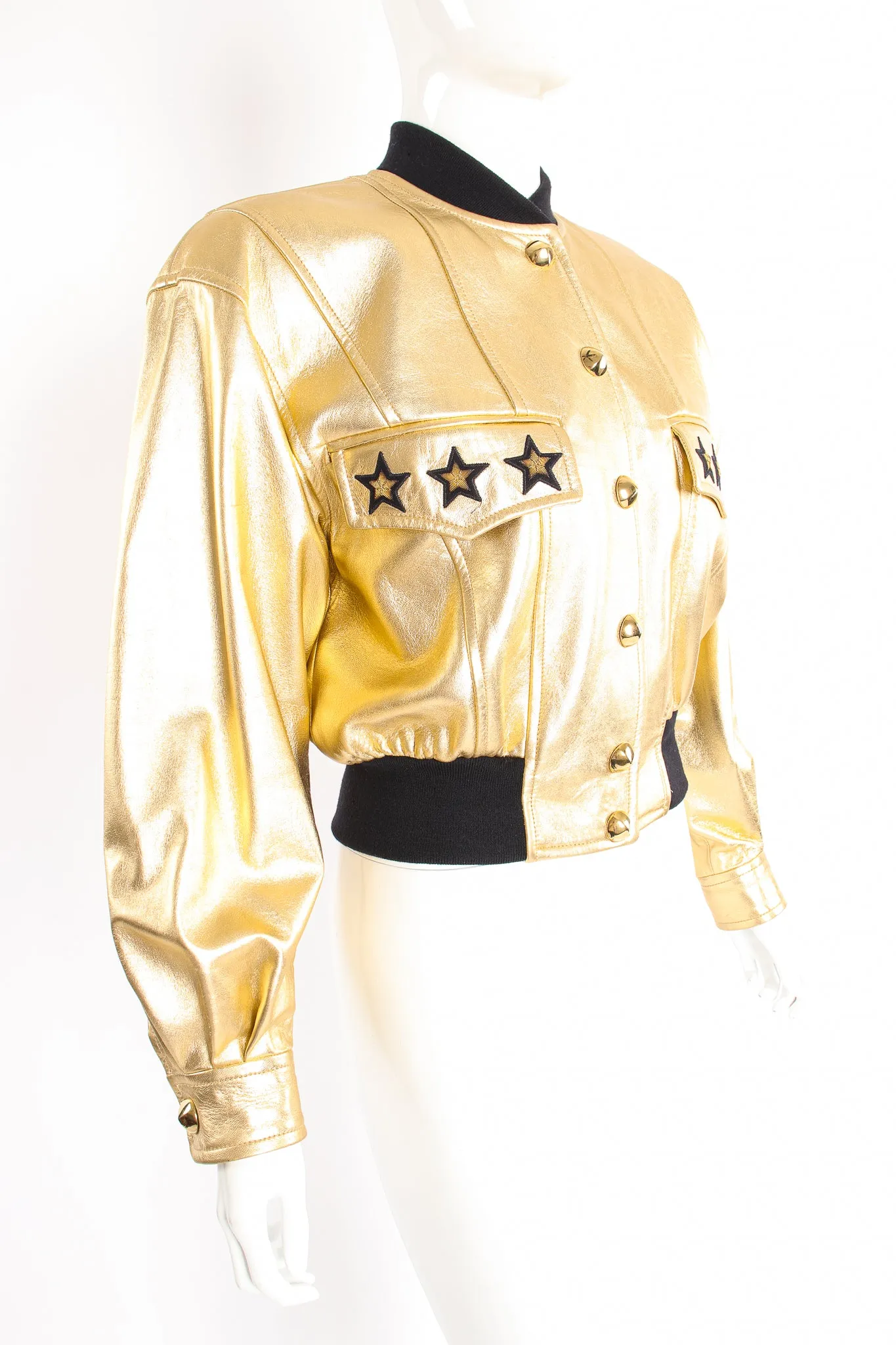 Gold Star Leather Bomber Jacket