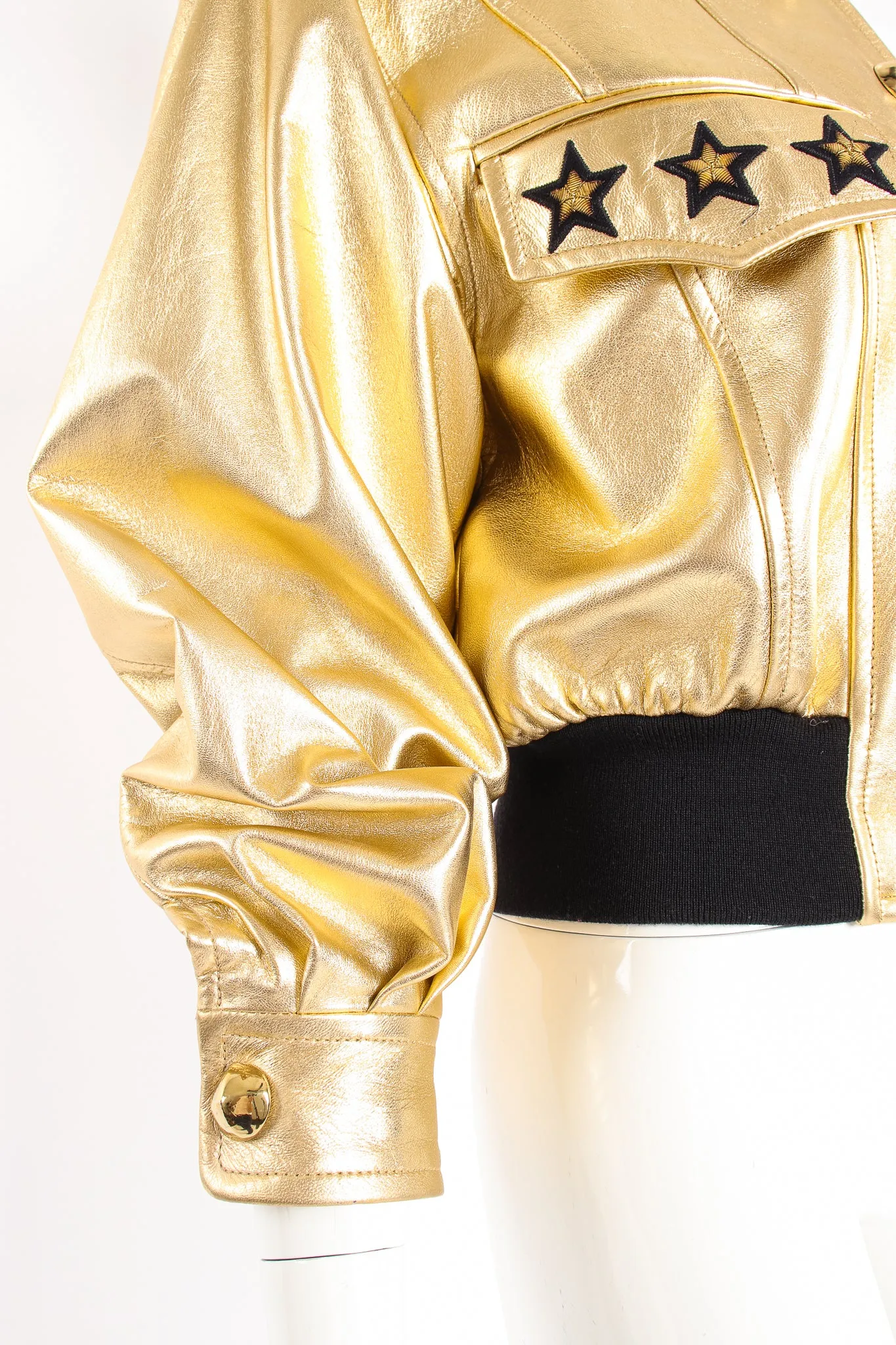 Gold Star Leather Bomber Jacket
