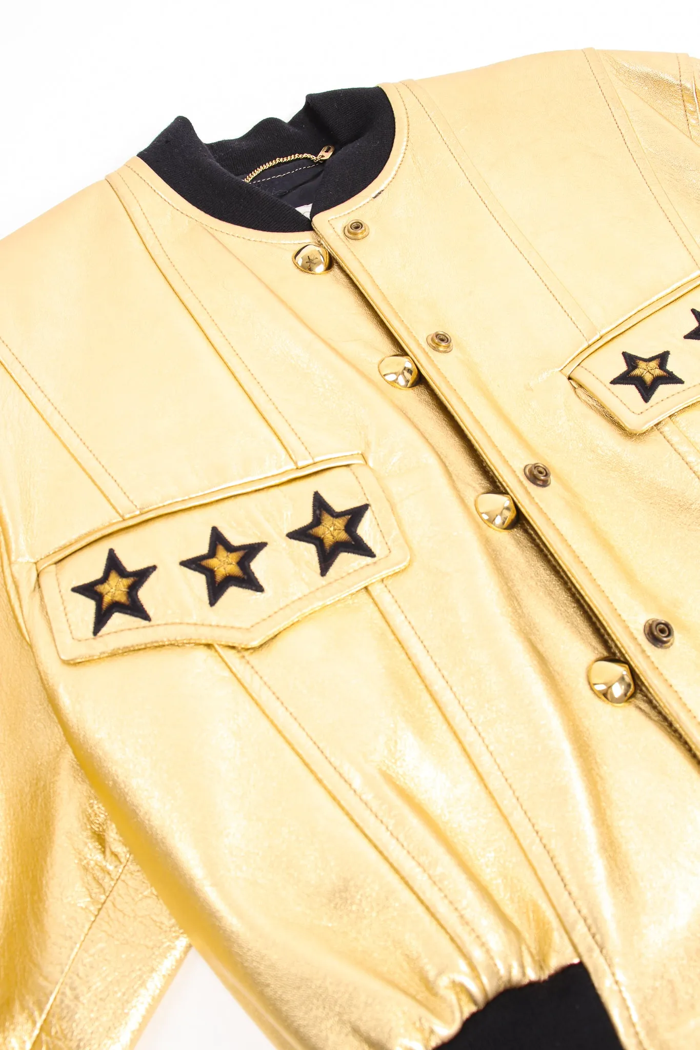 Gold Star Leather Bomber Jacket