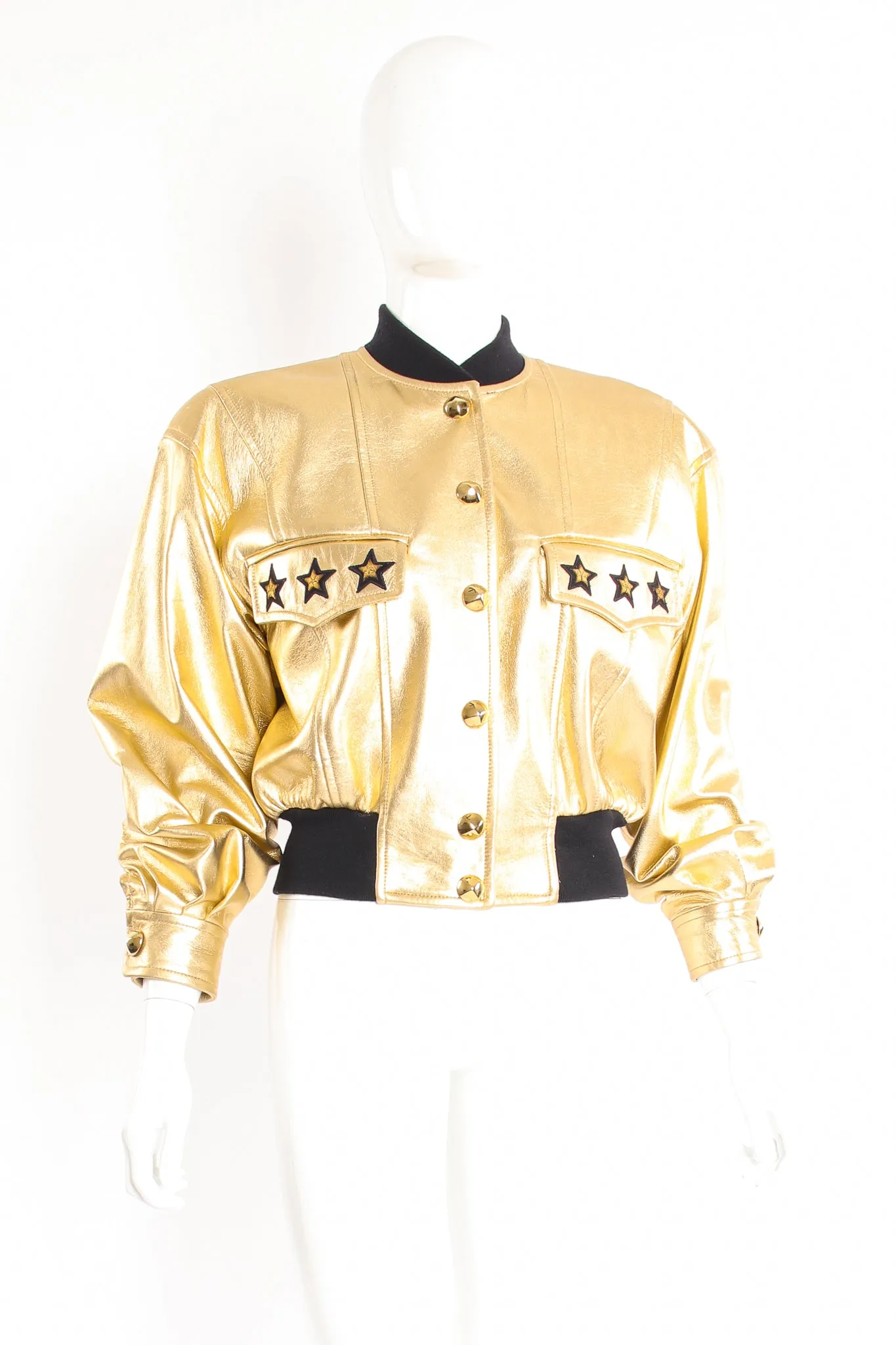 Gold Star Leather Bomber Jacket