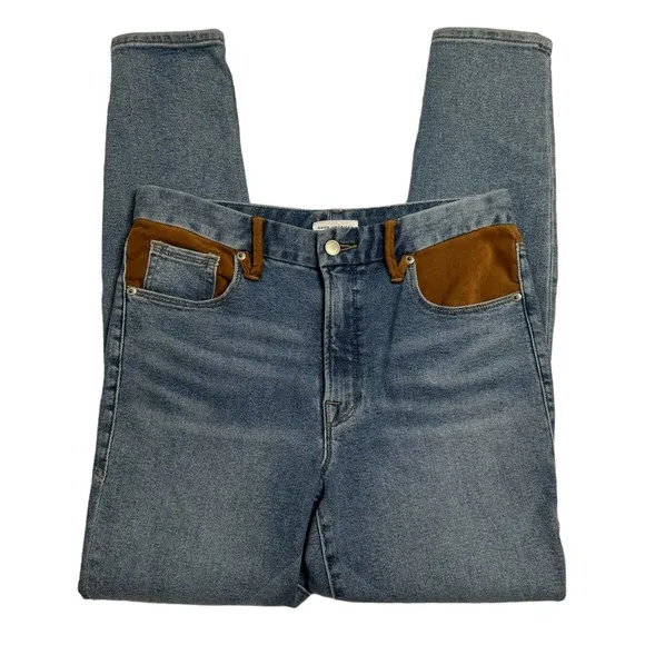 Good American Suede Mixing Skinny Jeans size 29