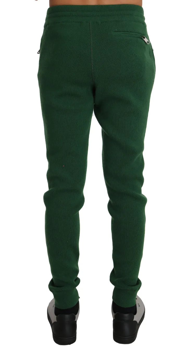 Green 100% Cashmere Casual Warm Sweatpants