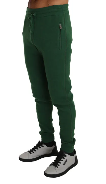 Green 100% Cashmere Casual Warm Sweatpants