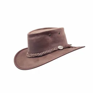 Hat Squashy Suede Chocolate