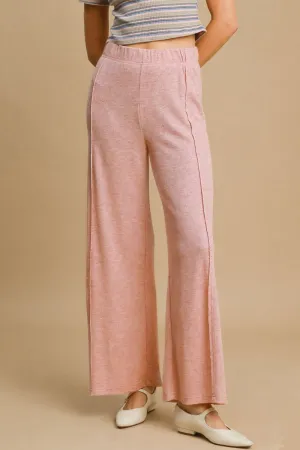 Hazel Blues® |  Umgee Elastic Waist Wide Leg Knit Pants