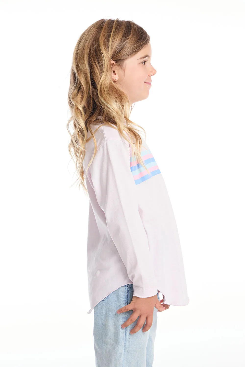 Heart Stripe Girls Long Sleeve