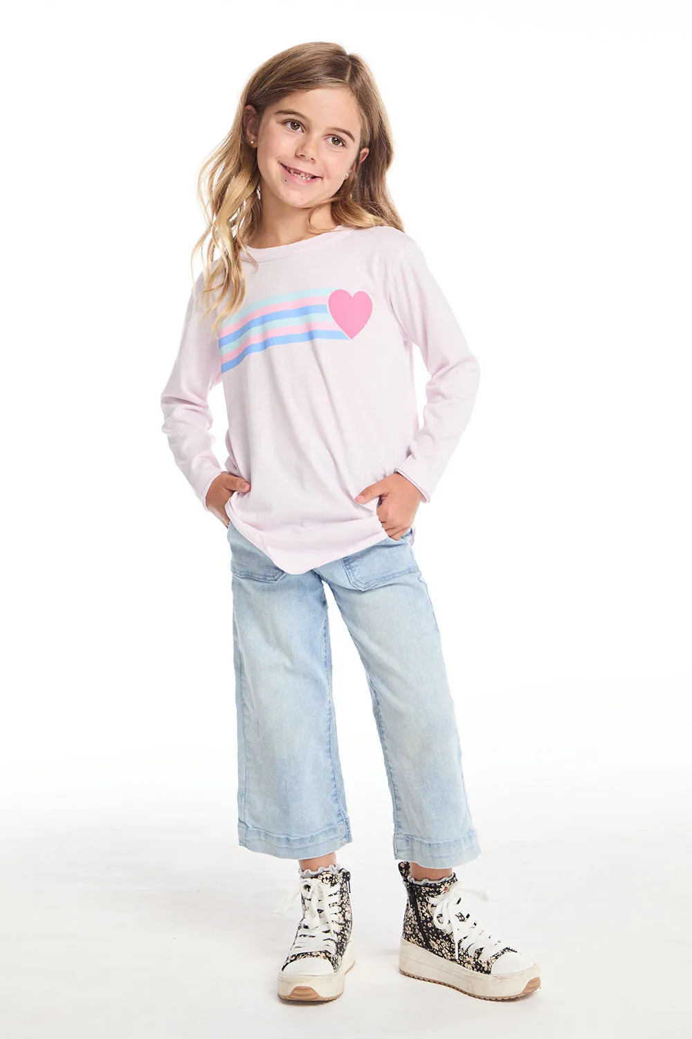 Heart Stripe Girls Long Sleeve