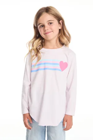 Heart Stripe Girls Long Sleeve