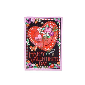 Hearts and Flowers Garden Textured Suede Flag,14es10110