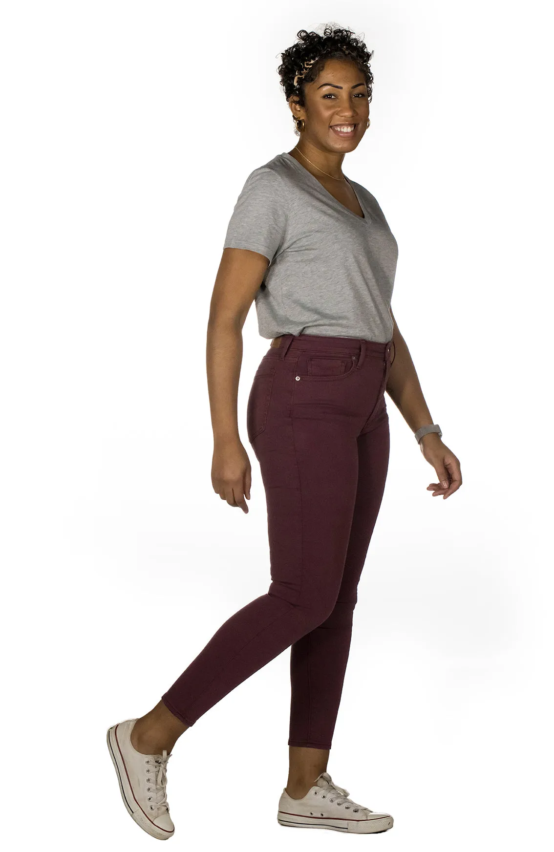 High-Rise Skinny - Claret