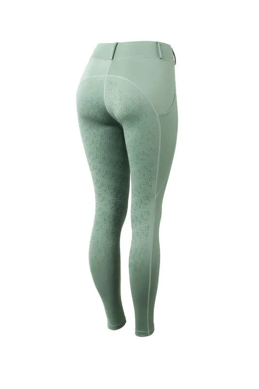 Horze Dea Ladies Full Grip Tights Sea Spray  Green