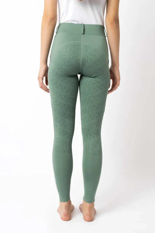 Horze Dea Ladies Full Grip Tights Sea Spray  Green