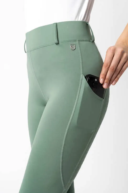 Horze Dea Ladies Full Grip Tights Sea Spray  Green