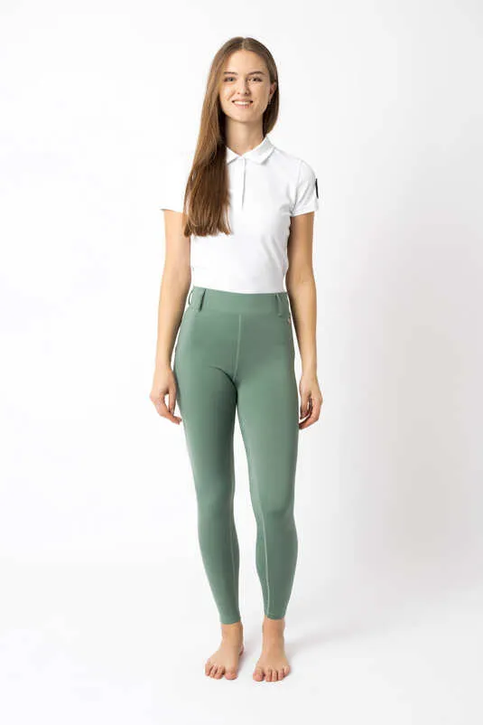 Horze Dea Ladies Full Grip Tights Sea Spray  Green