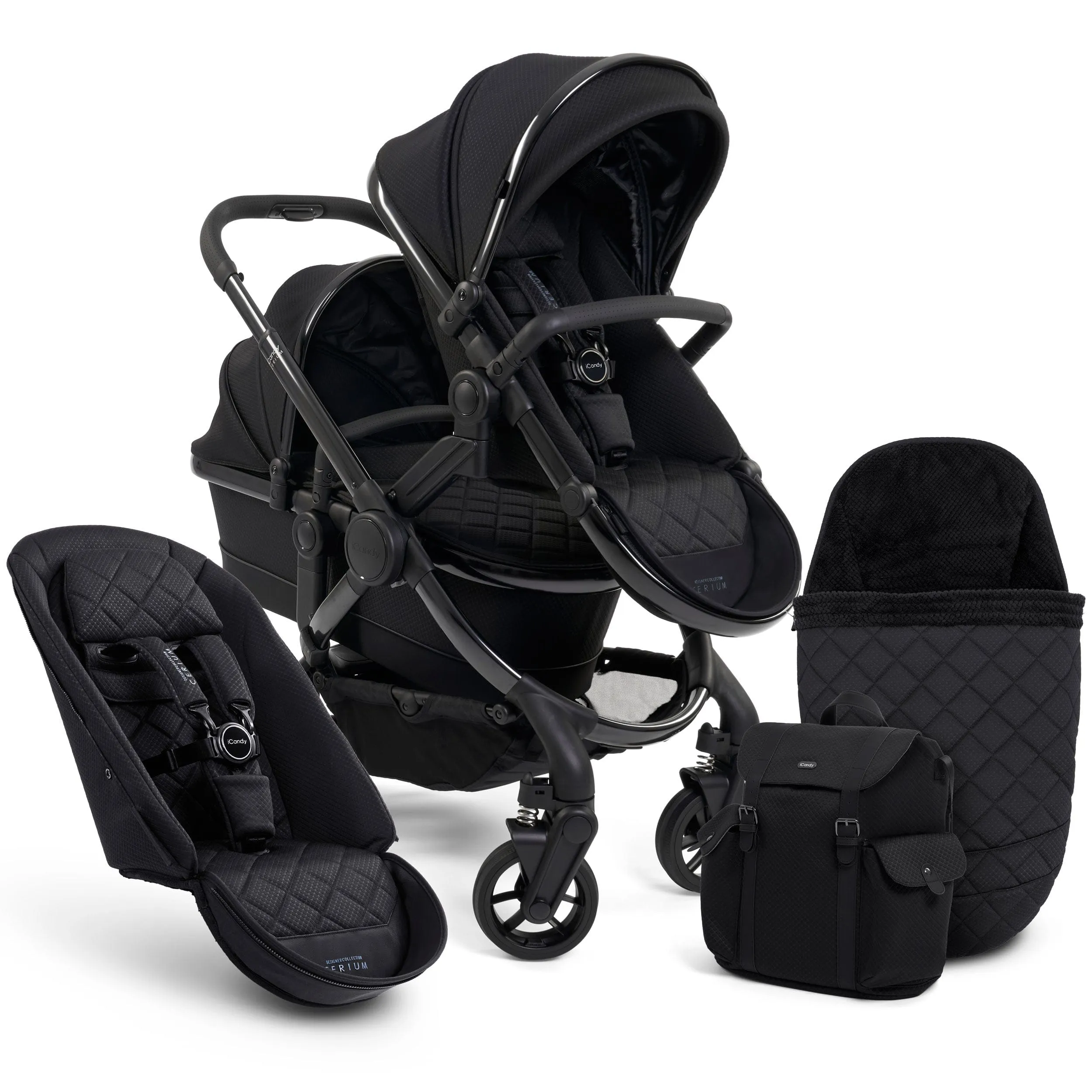 iCandy Peach 7 Cerium Double Pushchair in Black
