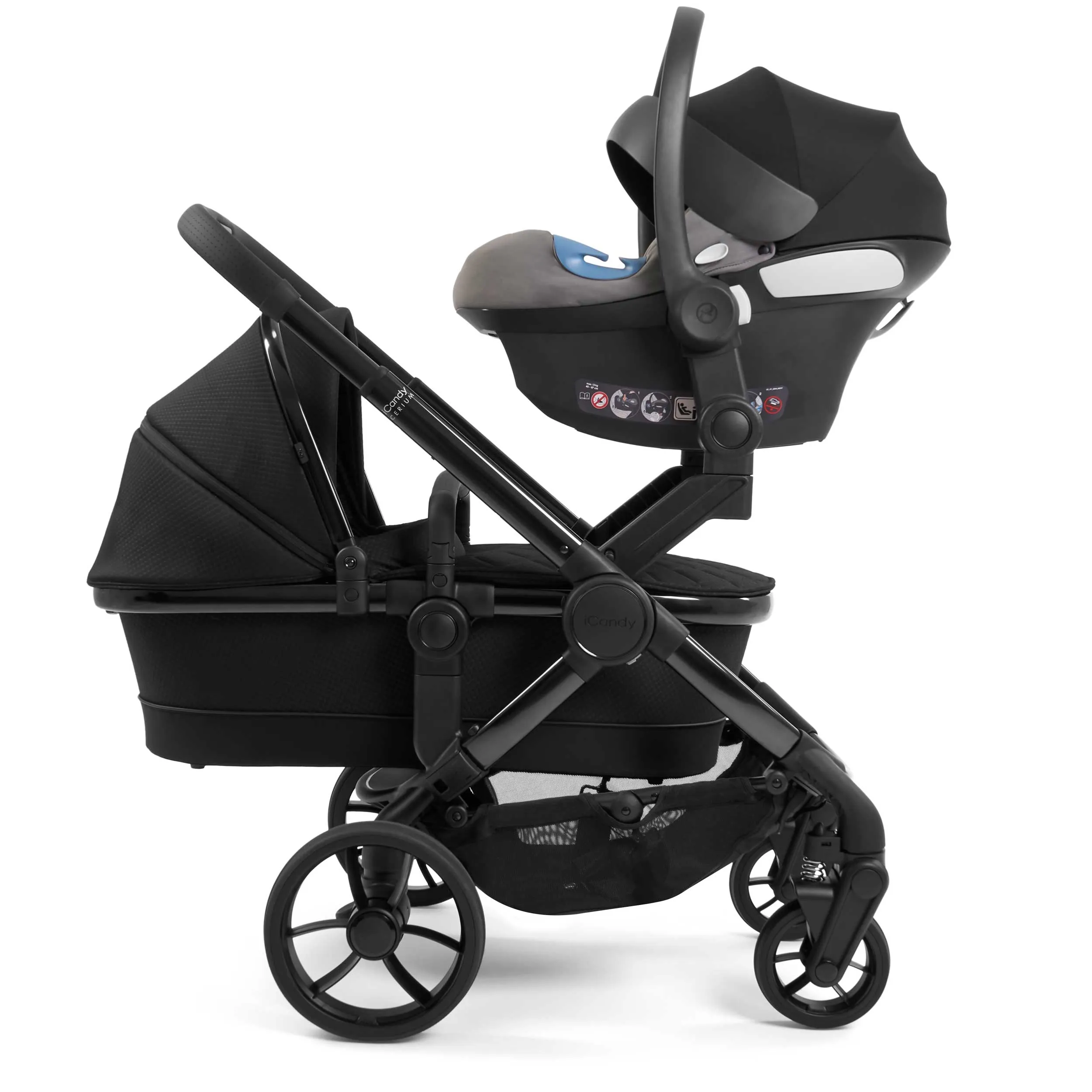 iCandy Peach 7 Cerium Twin Complete Maxi-Cosi Bundle in Black