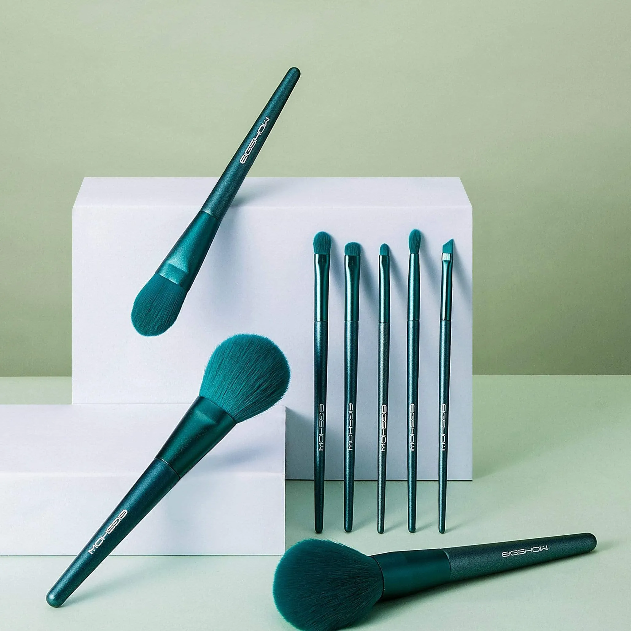 JADE SERIES - 8 PCS JADE GREEN BRUSH KIT WITH CYLINDER