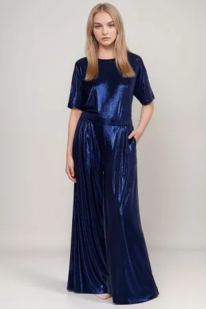 Johnny Was Jade Blue Bristol Knit Wide Leg Pants L66224