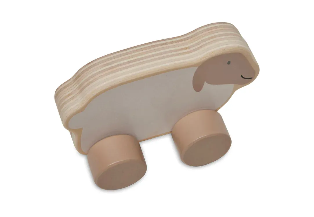 Jollein Wooden Toy Car 11x9x6cm Farm - Lamb