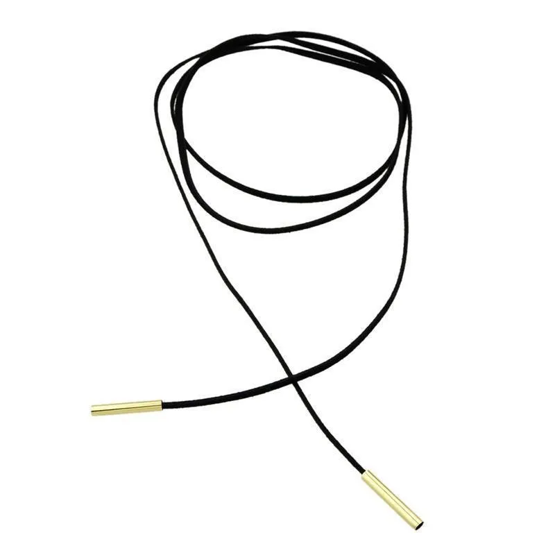Kate Black Suede   Gold/Silver Choker Wrap Necklace