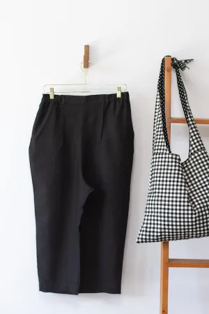 KITCHEN PANTS IN BLACK LINEN