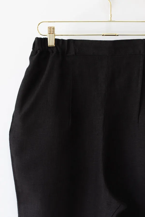 KITCHEN PANTS IN BLACK LINEN