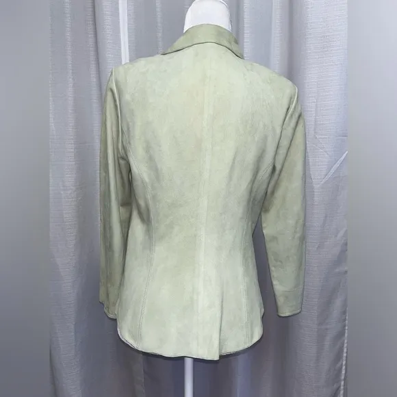 Lafayette 148 light green 100% suede blazer | size Small