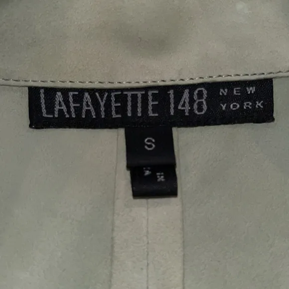 Lafayette 148 light green 100% suede blazer | size Small