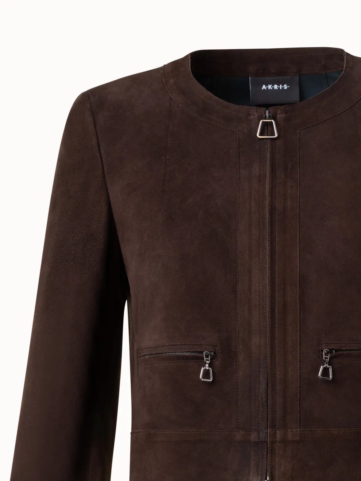 Lambskin Suede Short Jacket
