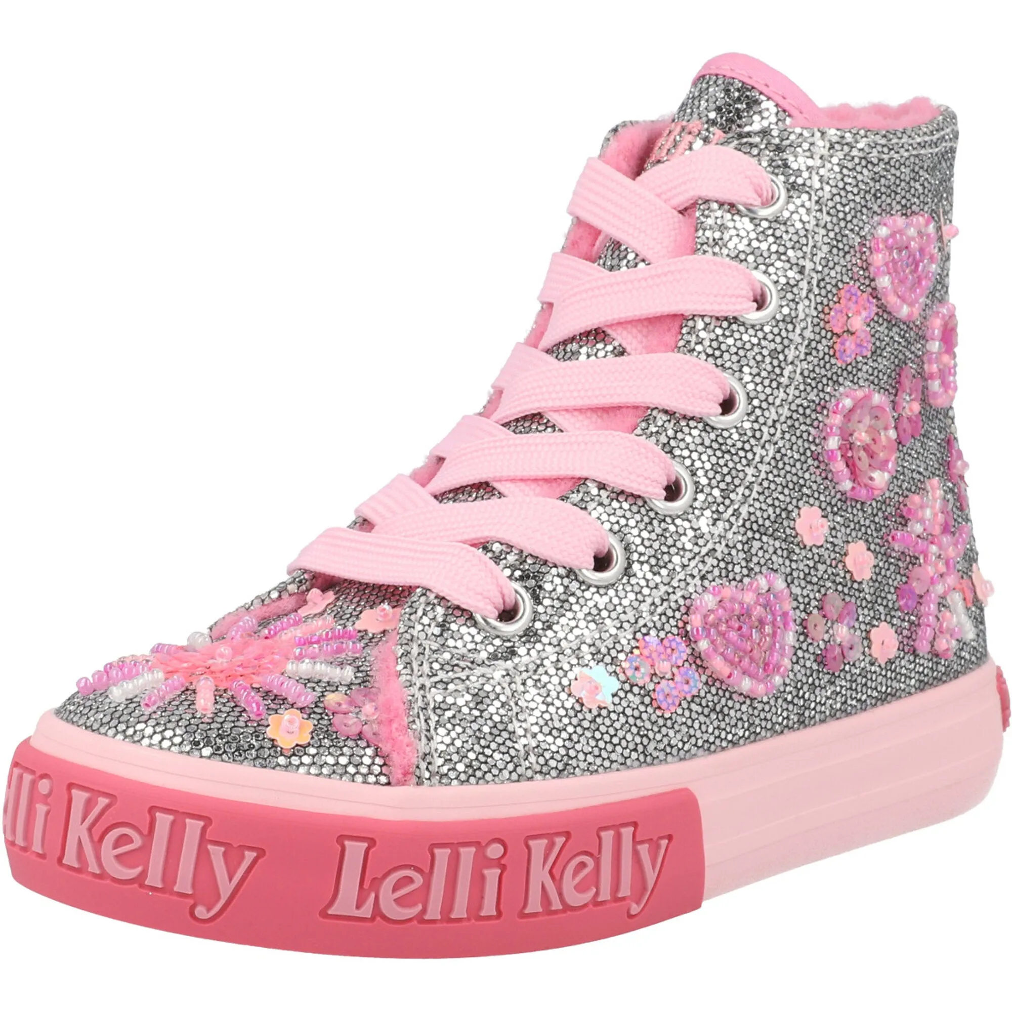 Lelli Kelly Dafne High-Top Silver Trainers