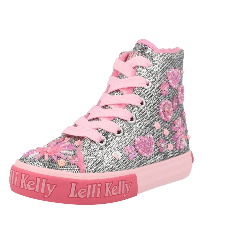 Lelli Kelly Dafne High-Top Silver Trainers