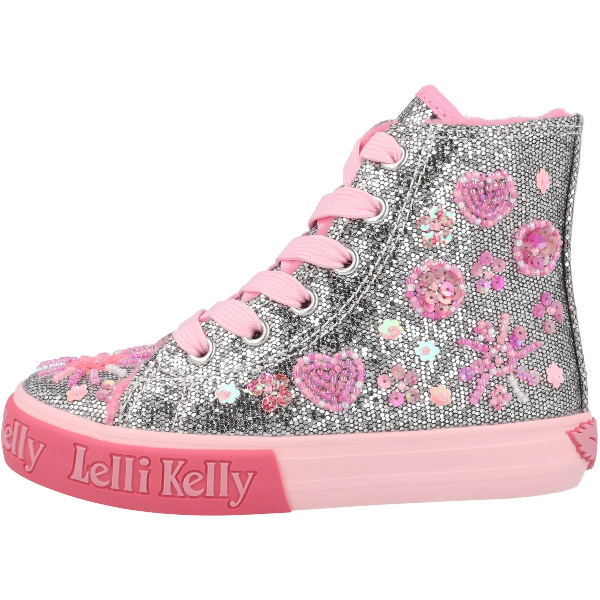 Lelli Kelly Dafne High-Top Silver Trainers