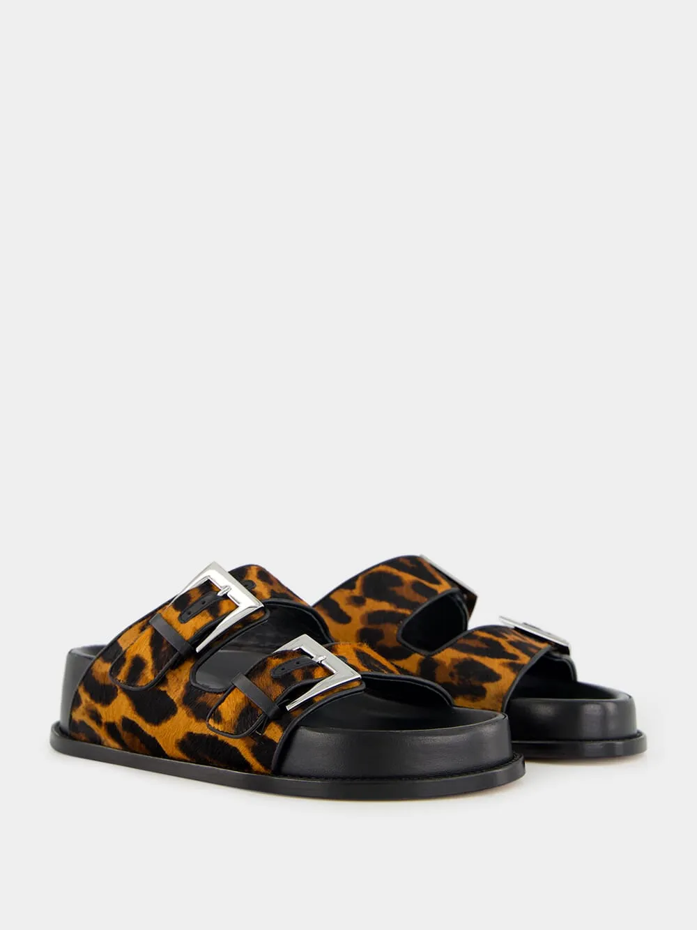 Leopard Cleveland Flat Sandals