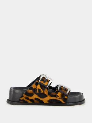 Leopard Cleveland Flat Sandals