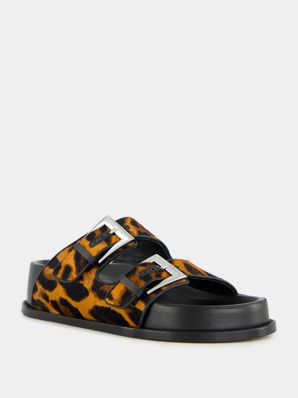 Leopard Cleveland Flat Sandals