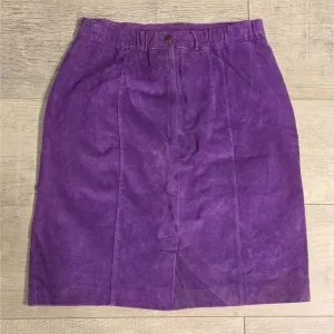 Lerner Vintage Genuine Suede Pencil Skirt Purple
