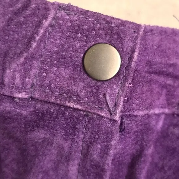 Lerner Vintage Genuine Suede Pencil Skirt Purple