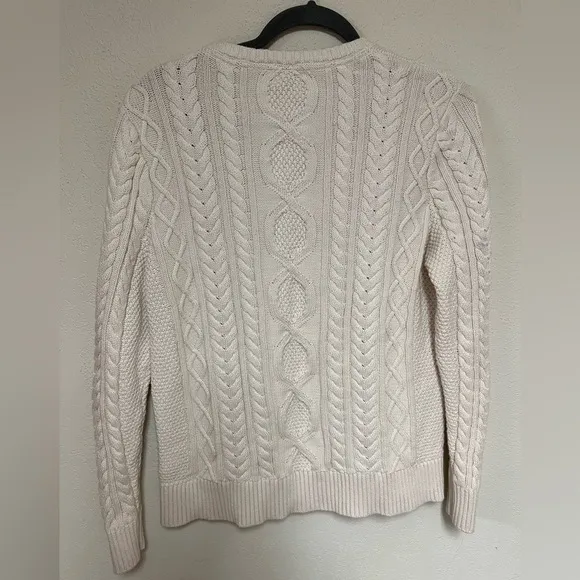 L.L.Bean Fisherman Cableknit Cream sweater XL