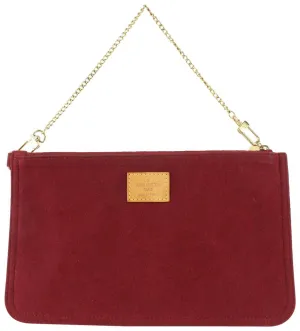 Louis Vuitton Burgundy Alcantara Suede Accessories Pouch Pochette Wristlet 927lv24